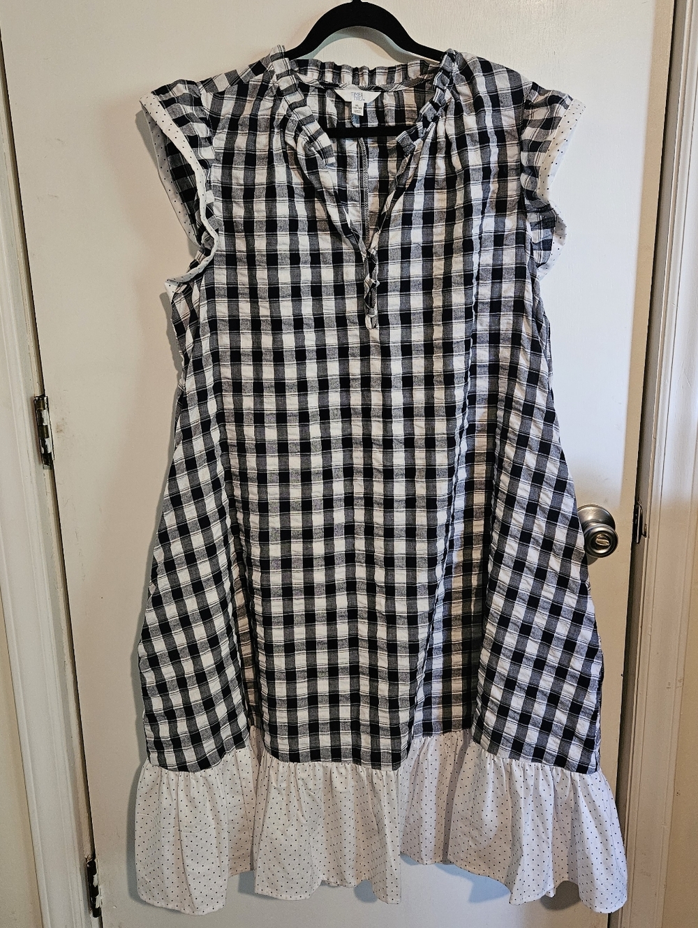 Time & Tru Checked/Polka Dot Pull Over Dress Size XL